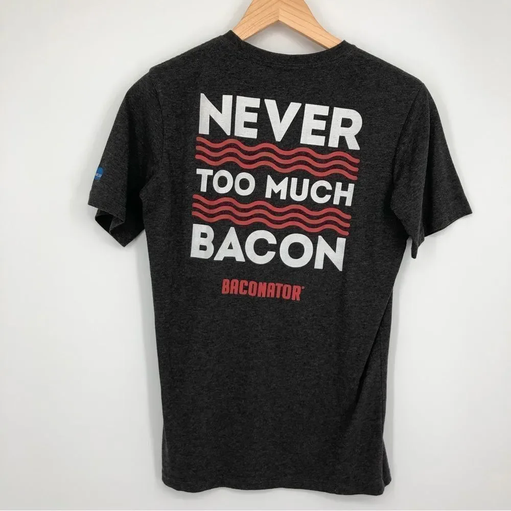 Wendy’s‎ Crew Member Tee Womens Small Gray Graphic Wendy Baconator